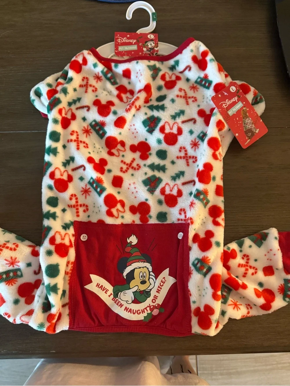 Disney Pet Pajamas - Festive Red & White Christmas size Large